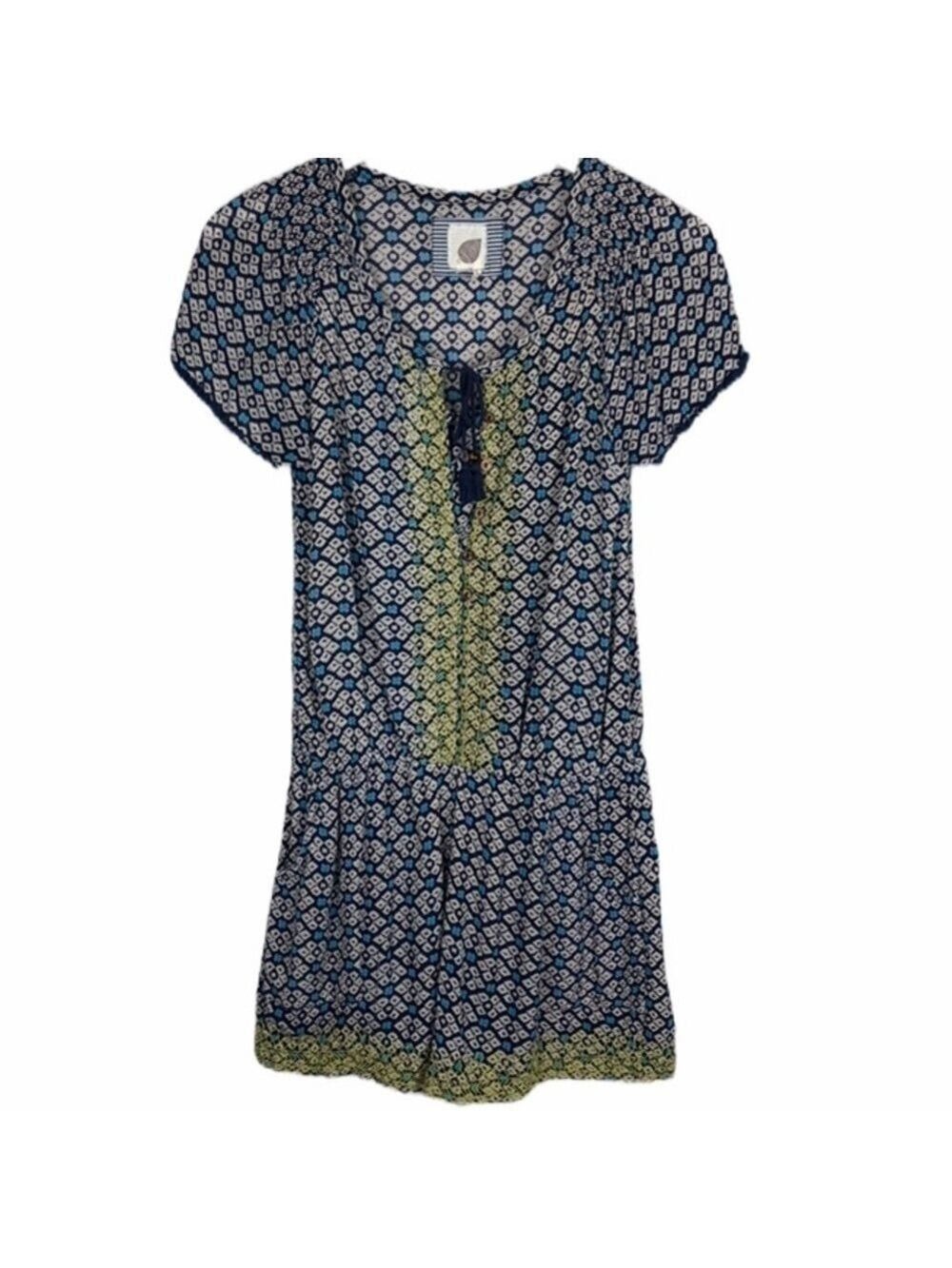 Anthropologie‎ print embroidered romper